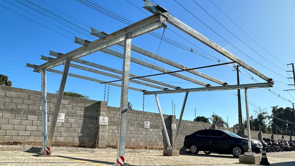 Estrutura para Carport solar.